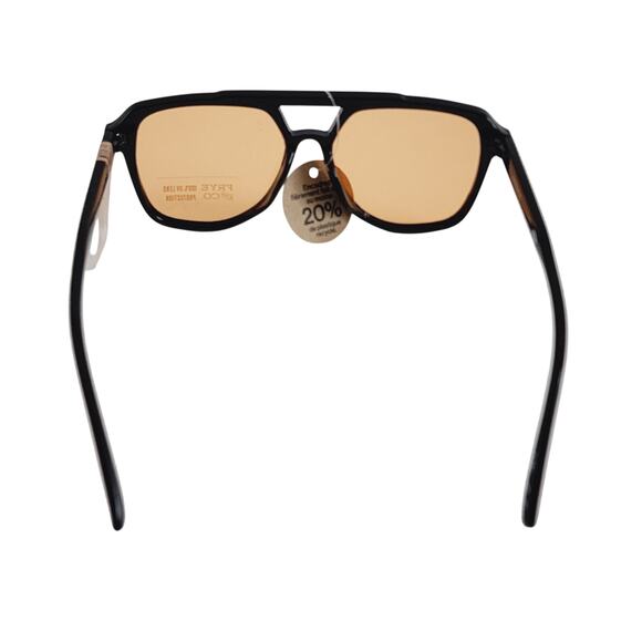 Frye Black Plastic Oversized Square Shield Aviator Sunglasses 100% UV